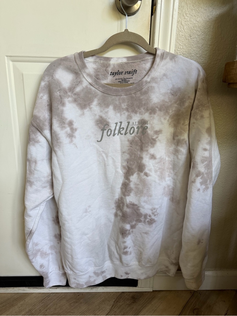Taylor Swift Official Folklore Album Tie Dye Crewneck Sweatshirt Size Large